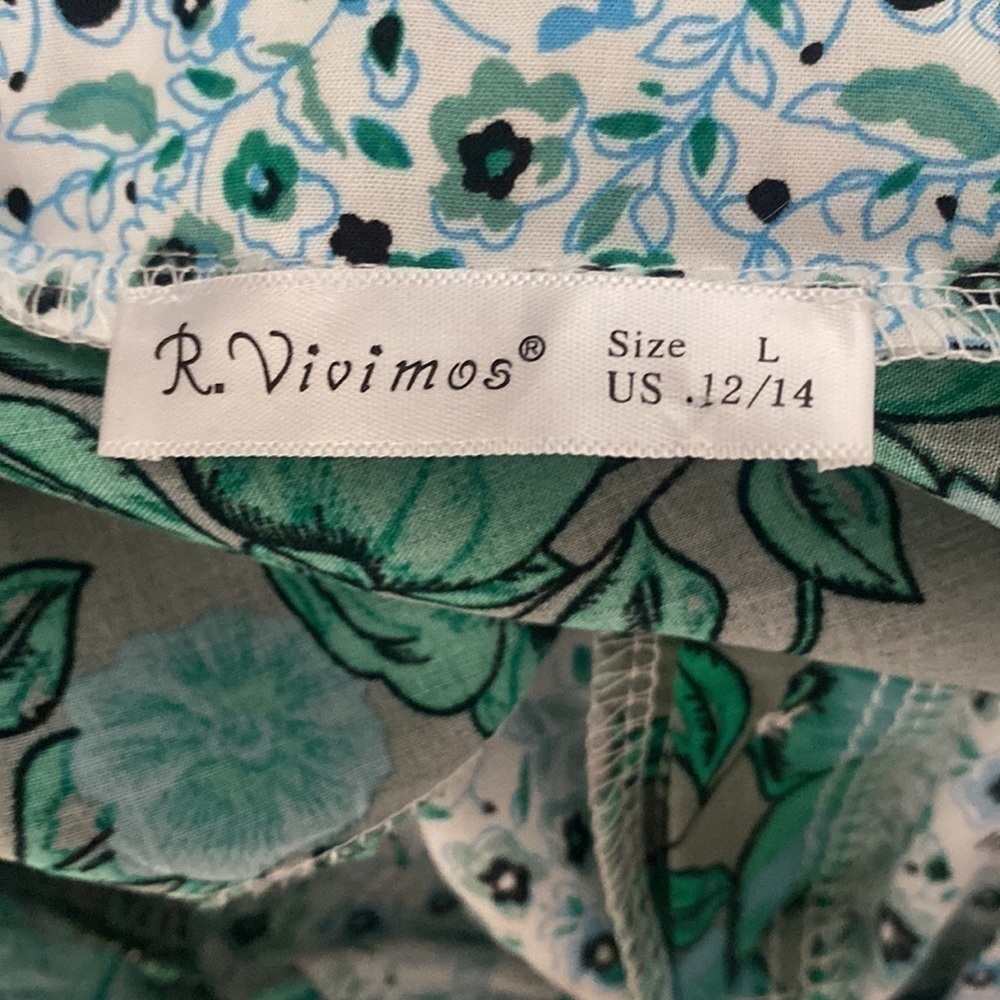 maxi boho dress puffed sleeves green festival concert hippie - Picture 5 of 5